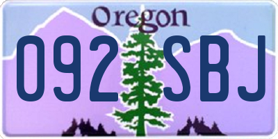 OR license plate 092SBJ