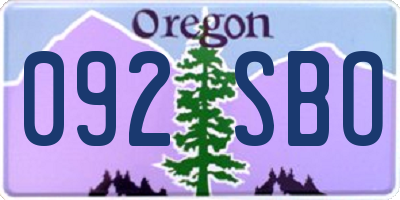 OR license plate 092SBO