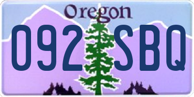 OR license plate 092SBQ