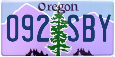 OR license plate 092SBY