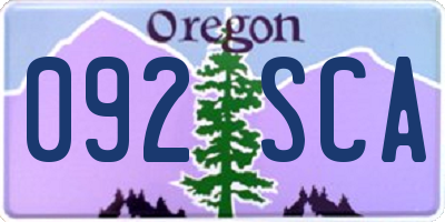 OR license plate 092SCA