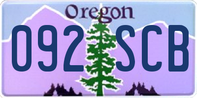OR license plate 092SCB