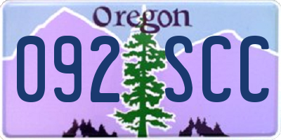 OR license plate 092SCC