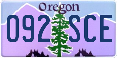OR license plate 092SCE