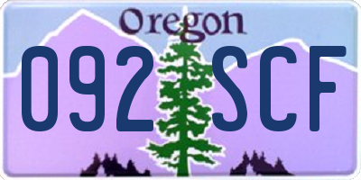 OR license plate 092SCF