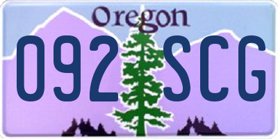 OR license plate 092SCG