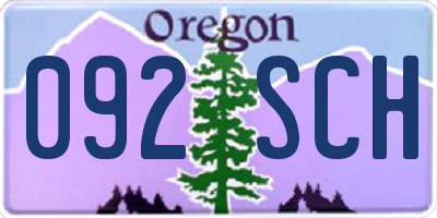 OR license plate 092SCH