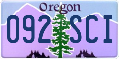 OR license plate 092SCI