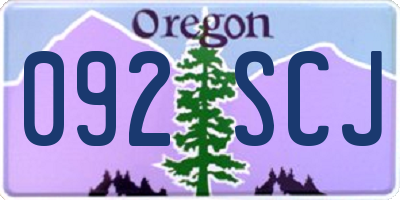 OR license plate 092SCJ