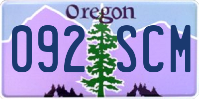 OR license plate 092SCM