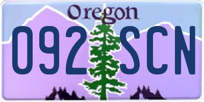 OR license plate 092SCN