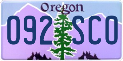 OR license plate 092SCO