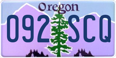 OR license plate 092SCQ