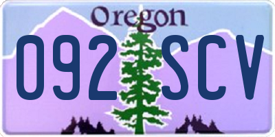 OR license plate 092SCV