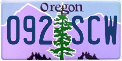 OR license plate 092SCW