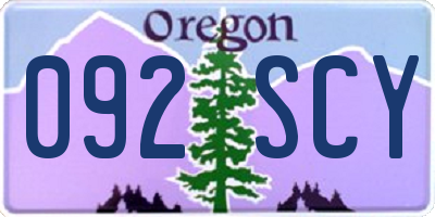 OR license plate 092SCY