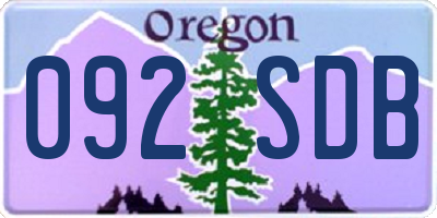 OR license plate 092SDB