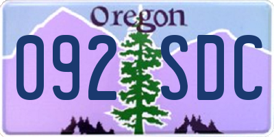 OR license plate 092SDC