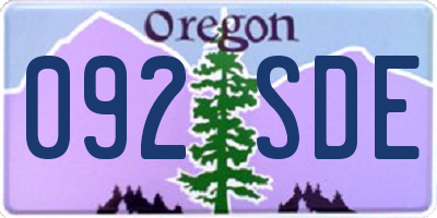 OR license plate 092SDE