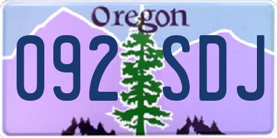OR license plate 092SDJ