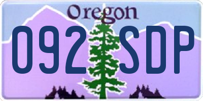 OR license plate 092SDP