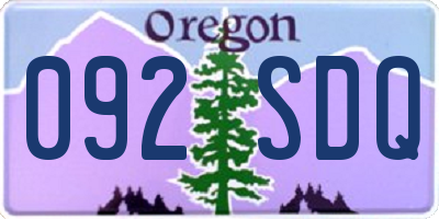 OR license plate 092SDQ