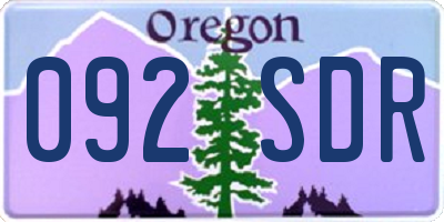 OR license plate 092SDR