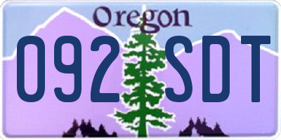 OR license plate 092SDT
