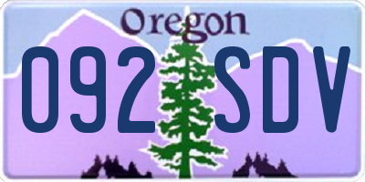OR license plate 092SDV