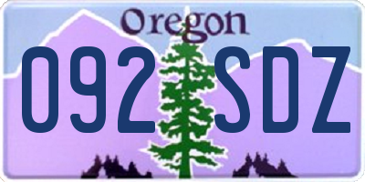 OR license plate 092SDZ