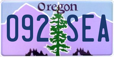 OR license plate 092SEA