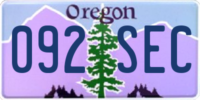 OR license plate 092SEC