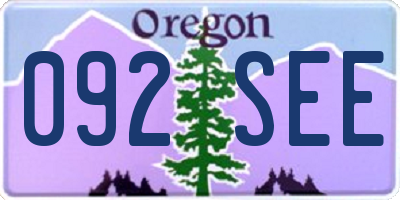 OR license plate 092SEE