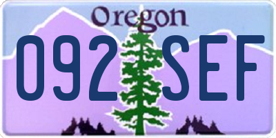 OR license plate 092SEF