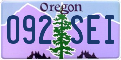 OR license plate 092SEI