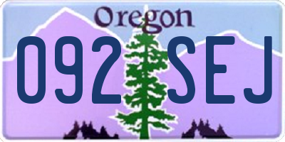 OR license plate 092SEJ