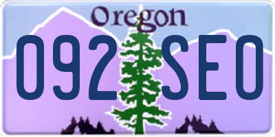 OR license plate 092SEO