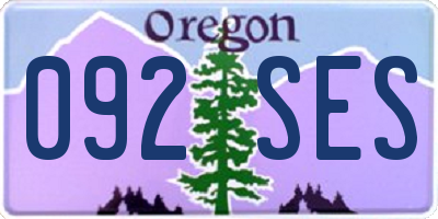 OR license plate 092SES