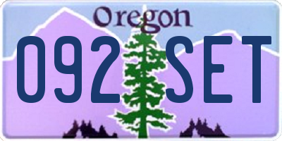 OR license plate 092SET