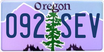 OR license plate 092SEV
