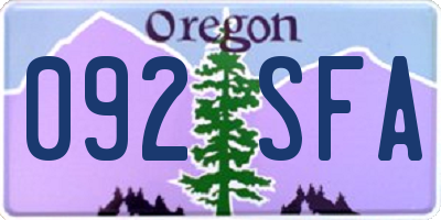 OR license plate 092SFA