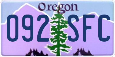 OR license plate 092SFC