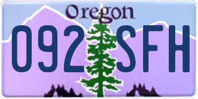 OR license plate 092SFH
