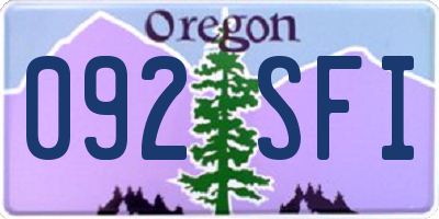 OR license plate 092SFI