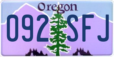 OR license plate 092SFJ