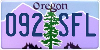 OR license plate 092SFL