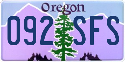 OR license plate 092SFS