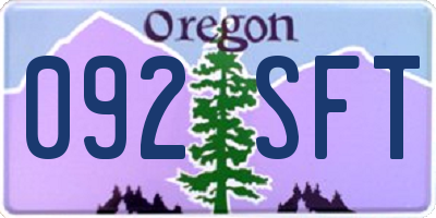 OR license plate 092SFT