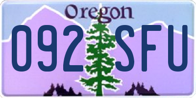 OR license plate 092SFU