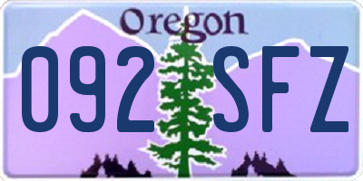 OR license plate 092SFZ